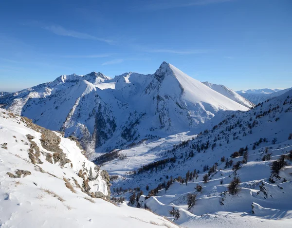 Alpina vinterlandskap — Stockfoto