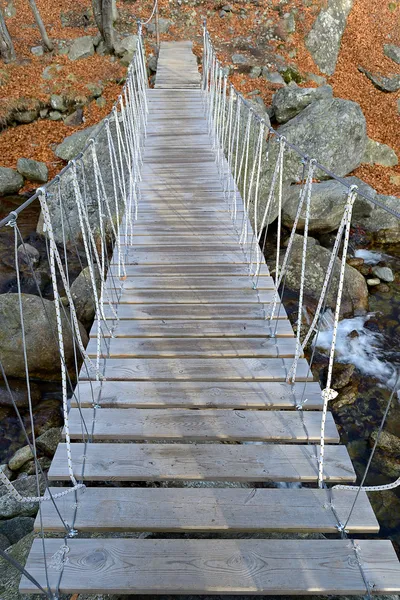 Rep upphängd footbridge — Stockfoto