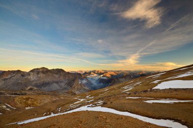 gün batımında mountainscape