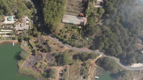 Vista Aérea Única Incrível Tuyen Lam Lake Lat Planalto Vietnã — Vídeo de Stock