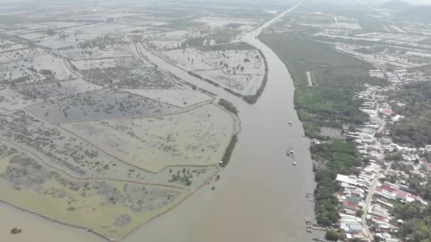 Légi Kilátás Mekong Folyó Delta Régió Tien Vietnam Festői Folyó — Stock videók