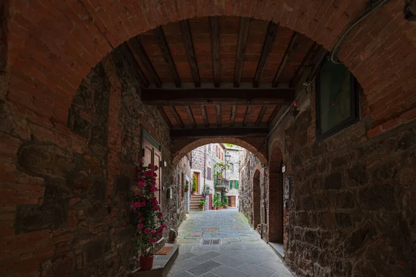 Italian Medieval Village Details Historical Stone Arch Ancient Gate Old — Stock fotografie