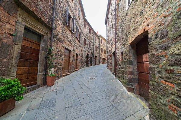 Italian Medieval Village Details Historical Stone Alley Ancient Marrow Street — Stock Photo, Image