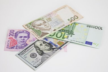 Ukraynalı hryvnia ABD Doları euro para