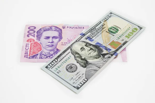 Ukrajinská hřivna amerického dolaru euro peníze — Stock fotografie