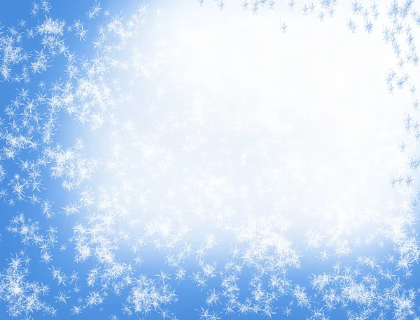 Fondo de Navidad azul claro con copos de nieve abstractos blancos —  Fotos de Stock