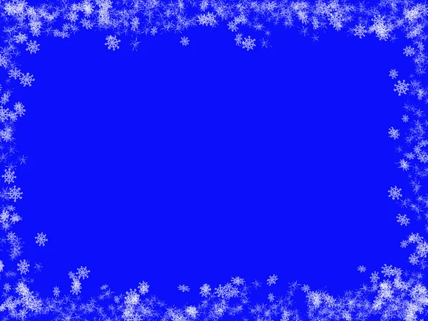 Blue Christmas background with white abstract snowflakes — Stock Photo, Image