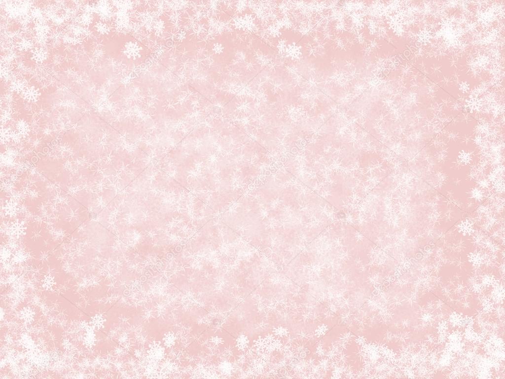 lichte roze fantasie Kerstmis achtergrond met witte sneeuwvlokken