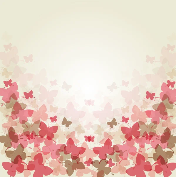 Gentle vector background with butterflies vector — Stock Vector