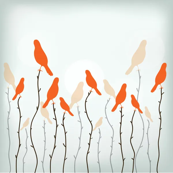 Cennet Kuşları üzerinde dallar vektörünü