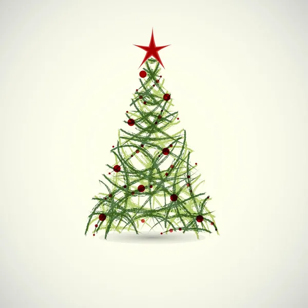 Abstracte groene kerstboom vector — Stockvector