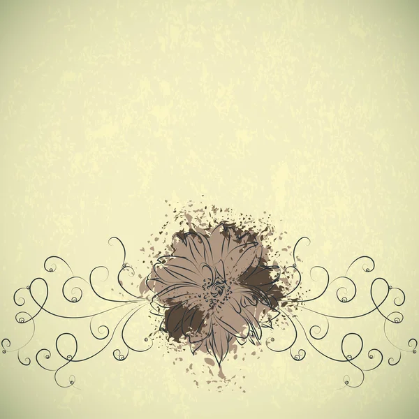 Fond floral grunge avec tourbillons vecteur — Image vectorielle