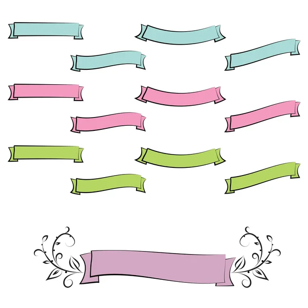 A set of pastel colored banners vector — Stock Vector