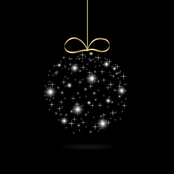 Abstract vector Christmas ball with stars — Stock Vector