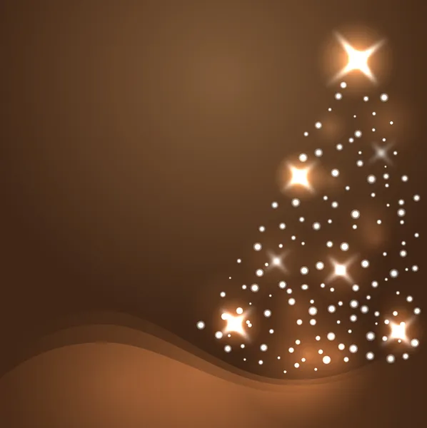 Abstracte gouden kerstboom vector — Stockvector