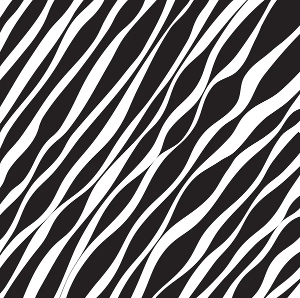 Abstract black and white background of wavy lines vector — Stock Vector