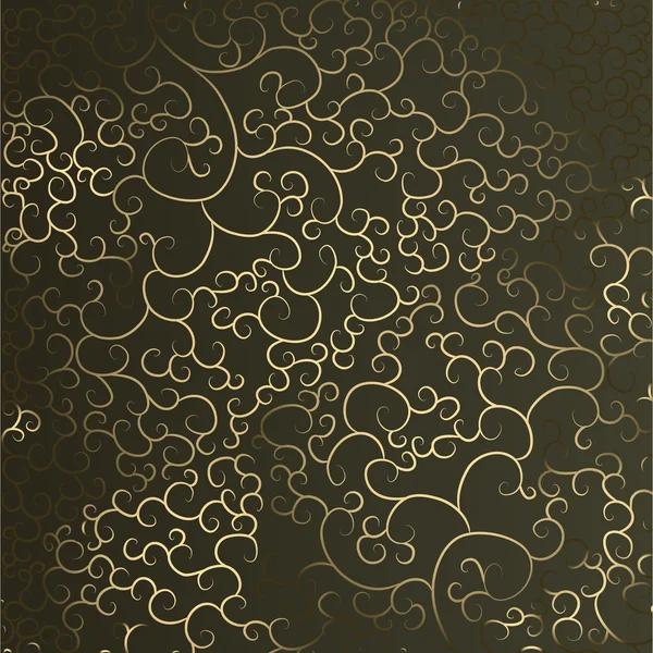 Gouden patroon van krullen vector — Stockvector