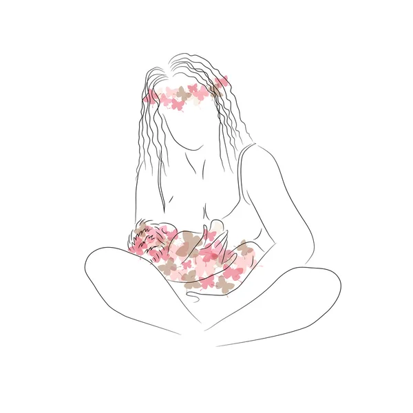 Anne breastfeeds çocuk vektör