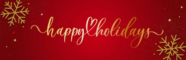 Kağıt kartların vektör illüstrasyonunda Mutlu Tatiller yazıları ve süs eşyaları var. Noel kaligrafisi