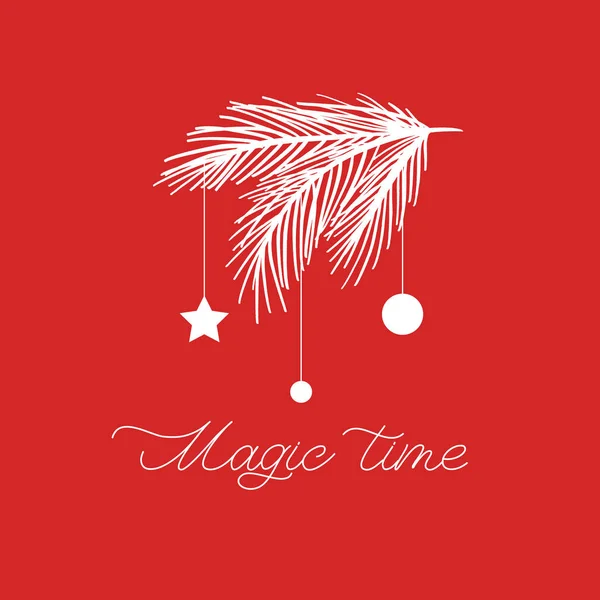 Tempo magico. Capodanno e Natale composizione lettering per il design festivo e regali di Capodanno. — Vettoriale Stock