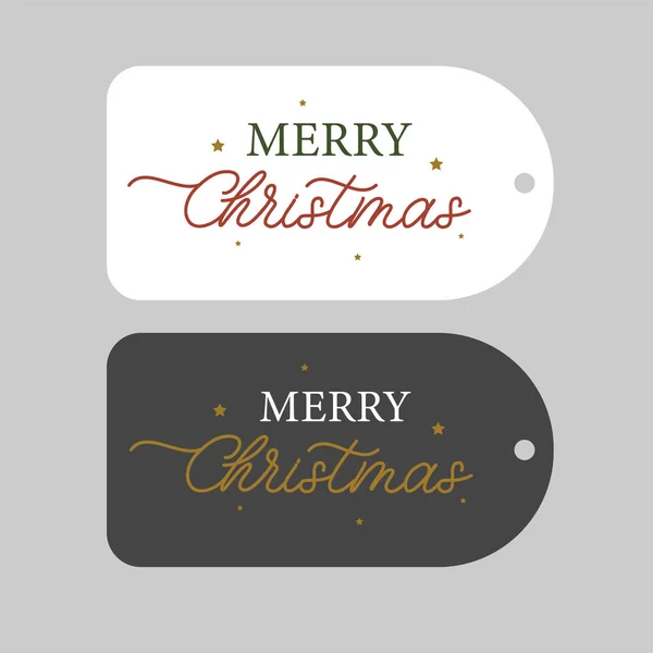 Tags de vente de Noël Set for Christmas Season Promotions Pendaison avec lettrage. — Image vectorielle