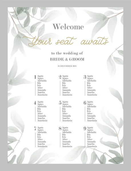 Your Seat Awaits Hand Drawn Modern Calligraphy Inscription Wedding Sign — Archivo Imágenes Vectoriales