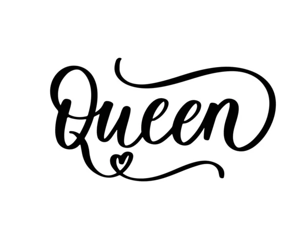 Королева Корона Векторний Дизайн Каліграфії Смішний Плакат — стоковий вектор