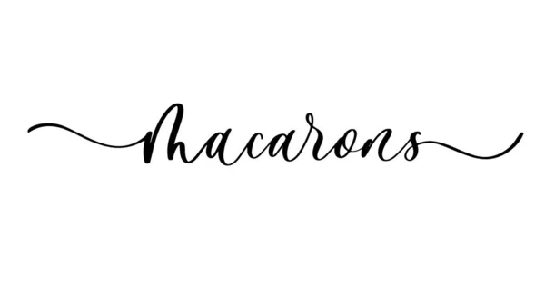 Logo Letras Macarrones Inscripción Caligrafía Lineal Tienda Macarrones Sobre Fondo — Archivo Imágenes Vectoriales