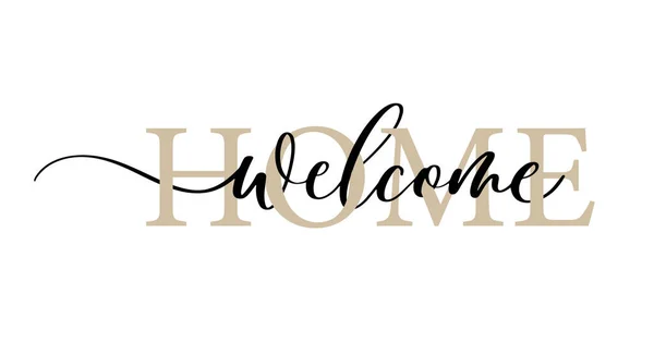 Welcome Home Prasasti Kaligrafi Dengan Garis Halus - Stok Vektor