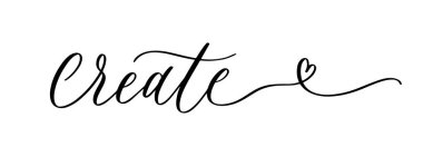 El yazısı Kelime yarat. El yazması harfler, el yazısı. Sürekli siyah çizgi çizmek kelime oluşturur. Minimalist kelime kavramı