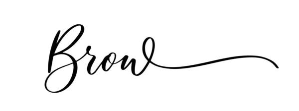 Texte Lettrage Des Sourcils Pour Conception Logo Calligraphie Dessinée Main — Image vectorielle