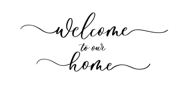Welcome Our Home Vector Template Lovely Quote Printings Wall Decor 免版税图库矢量图片
