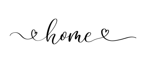 Home Lettering Vector Template Heart Lovely Quote Printings Wall Decor 图库插图