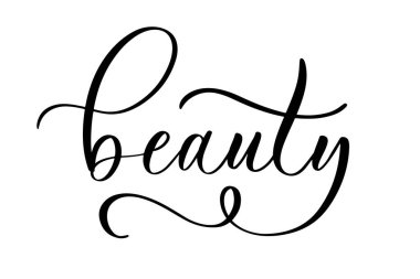 Güzellik. El yazısı kabartma fırçası çizimi