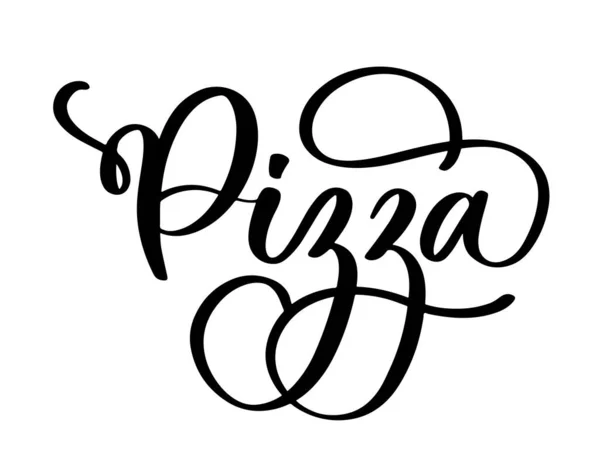 Пицца Элегантный Ручной Письменный Логотип — стоковый вектор