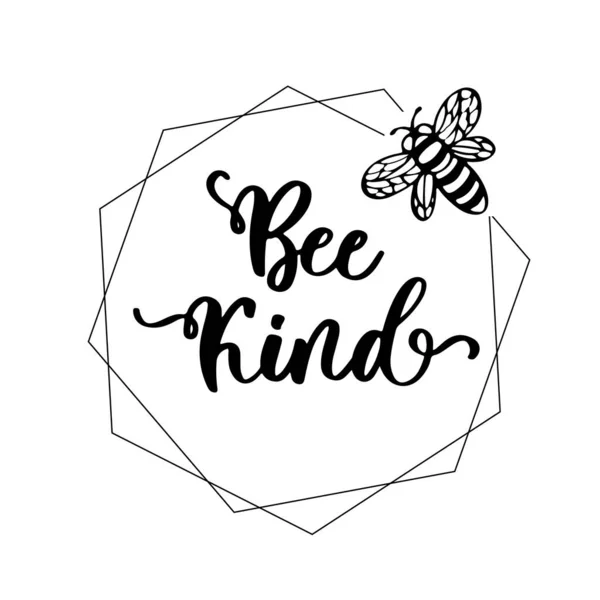 蜜蜂类T恤 蜜蜂服装设计用蜜蜂类手绘字母短语 — 图库矢量图片