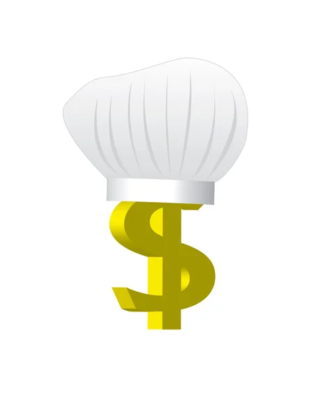 Dollar chef-kok hoed — Stockvector