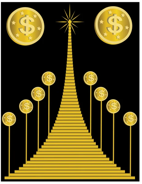 Pièce d'or avec dollar Illustrations De Stock Libres De Droits
