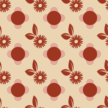 Dikişsiz çiçek ve yaprakları desen