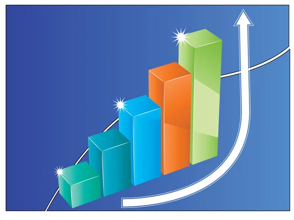 Business diagram och tillväxt — Stock vektor