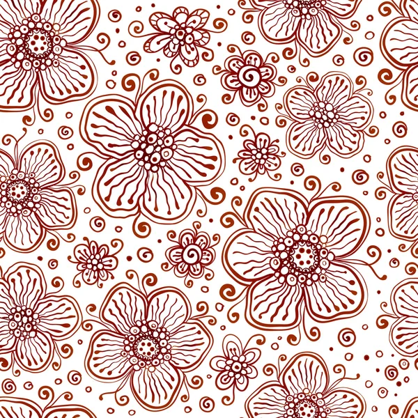 Henna colors vector flowers seamless pattern — Stock Vector