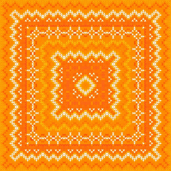 オレンジ ニットのショールのパターン ベクトル — ストックベクタ