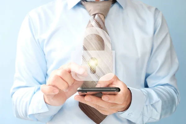 Businessman Using Smartphone View — Stock Photo, Image