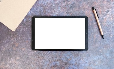 business concept. tablet with space for text on screen