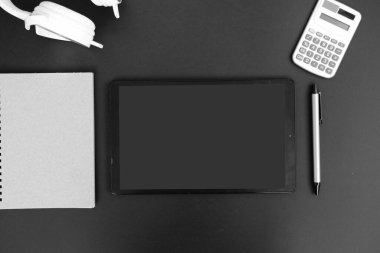 business concept. tablet with space for text on screen