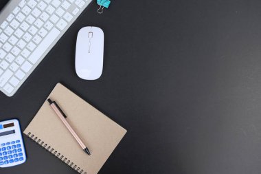 stationary items on table, work and education concept 