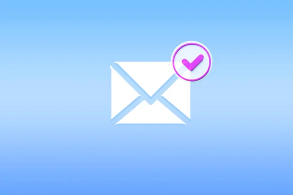 蓝色背景上的邮件图标 — 图库照片