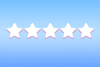 rating icon over blue background 