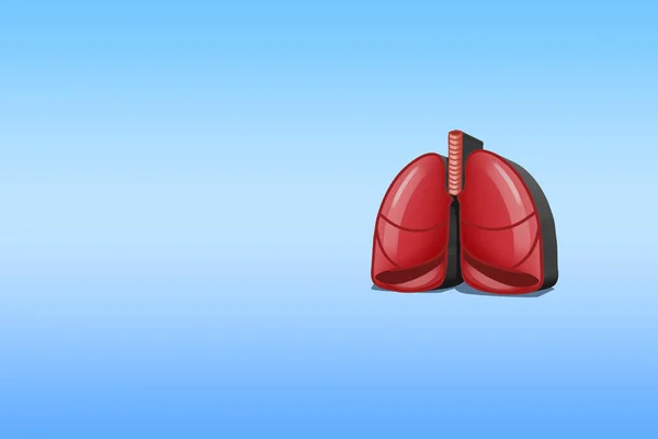 Lungs Icon Blue Background — 图库照片