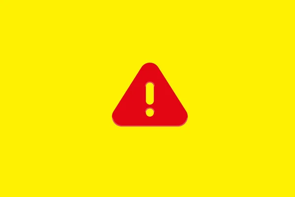 warning icon over yellow background